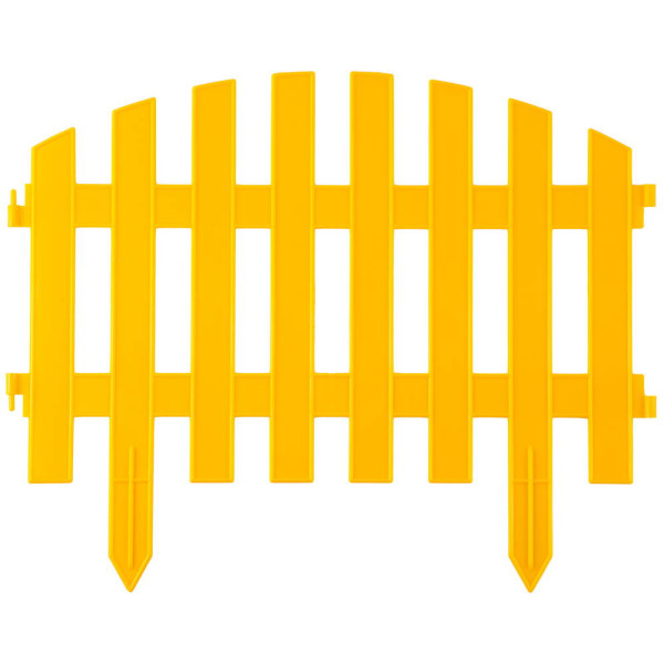 GRINDA Ар Деко, 28 х 300 см, желтый, 7 секций, декоративный забор (422203-Y)