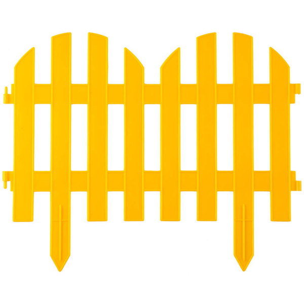 GRINDA Палисадник, 28 х 300 см, желтый, 7 секций, декоративный забор (422205-Y)
