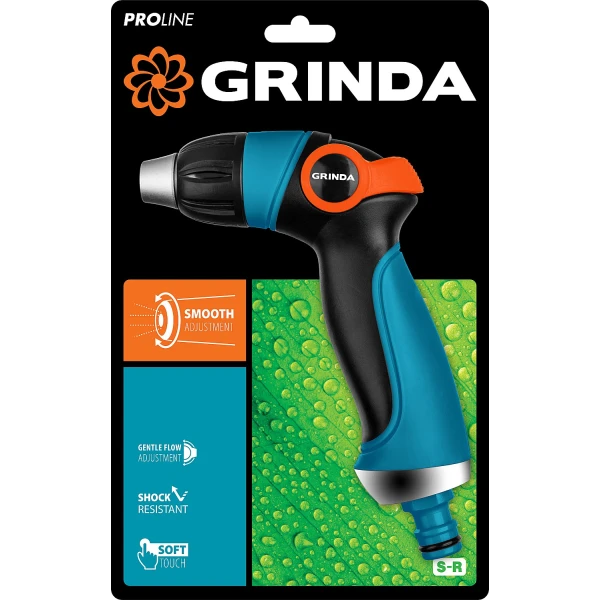 GRINDA S-R, плавная регулировка напора, двухкомпонентный, поливочный пистолет, PROLine (429101)