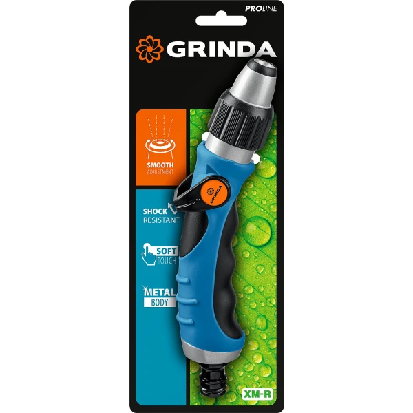 GRINDA XM-R, плавная регулировка напора, металлический с TPR, поливочный пистолет, PROLine (429151)