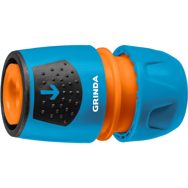 GRINDA TU-A, 1/2″ - 3/4″, быстросъемный, с автостопом, пластиковый с TPR, для шланга, универсальный соединитель, PROLine (8-426227)