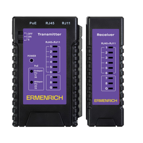 Кабельный тестер Ermenrich NetGeeks NP10, фиолетовый