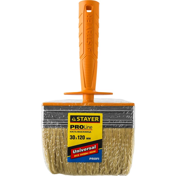 STAYER Universal MINI, 3 х 12 см, светлая натуральная щетина, пластмассовый корпус, все виды ЛКМ, макловица, Professional (0182-12) - фото 2