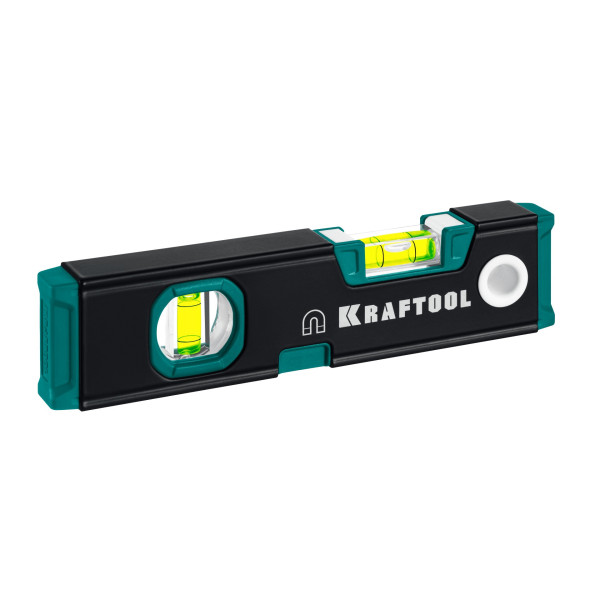 KRAFTOOL KOMPAKT-200, 200 мм, усиленный профиль, с зеркальным глазком, компактный магнитный уровень (34782)