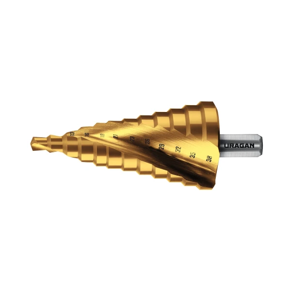 URAGAN 4-32мм, 15 ступеней, винтовая спираль, сверло ступенчатое (29658-4-32-15) - Фото 5