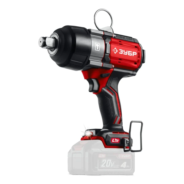 ЗУБР 20 В, 1000 Н·м, 1 АКБ LMS (4 А·ч), бесщеточный ударный гайковерт, сумка (ГБУ-1000-41) - Фото 21