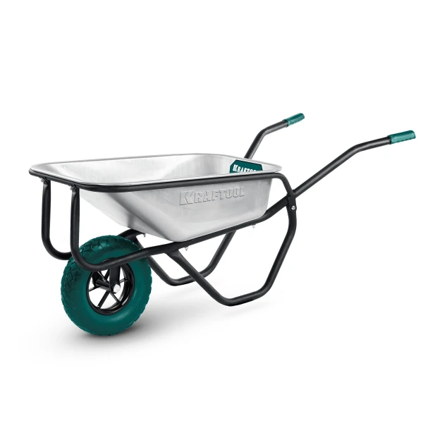 KRAFTOOL MAXDrive-2 110л, 280 кг, двухколесная, с трубным усилителем, кузов 0,9 мм, полиуретановые колеса, тачка строительная (39860) - Фото 10