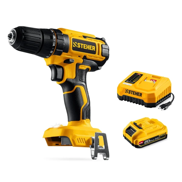 STEHER 20 В, 40 Н·м, 2 АКБ LMS (2 А·ч), ударная дрель-шуруповерт, сумка (CDS-40-22) - Фото 11