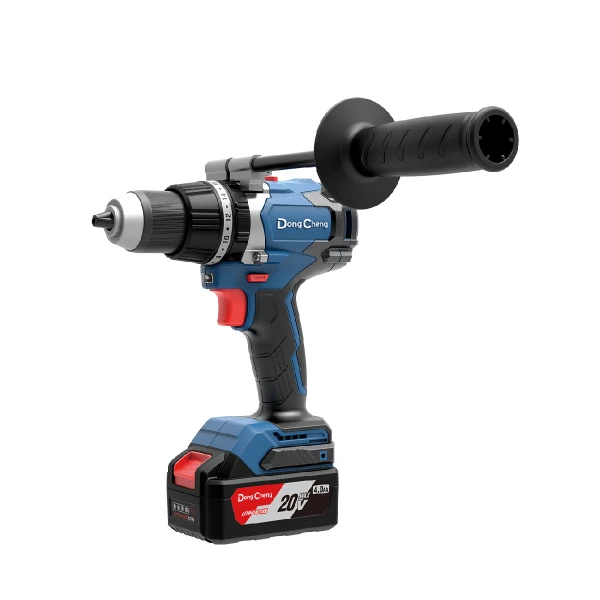 Аккумуляторная ударная дрель-шуруповерт DongCheng DCJZ03-13(TYPE EM), 20 В, 120 Нм, 2 акб 4 Ач, зу 2 А