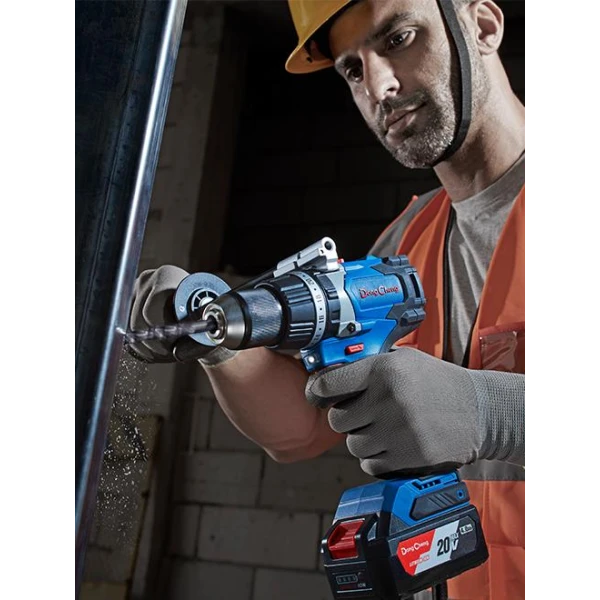 Аккумуляторная ударная дрель-шуруповерт DongCheng DCJZ03-13(TYPE EM), 20 В, 120 Нм, 2 акб 4 Ач, зу 2 А