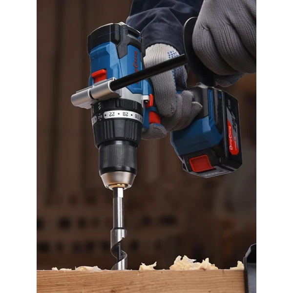 Аккумуляторная ударная дрель-шуруповерт DongCheng DCJZ03-13(TYPE EM), 20 В, 120 Нм, 2 акб 4 Ач, зу 2 А