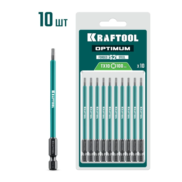 KRAFTOOL OPTIMUM TX 10, 100 мм, 10 шт, биты (26126-10-100-S10)