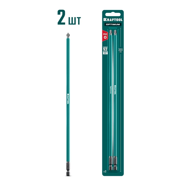 KRAFTOOL OPTIMUM PH 2, 300 мм, 2 шт, биты (26122-2-300-2)
