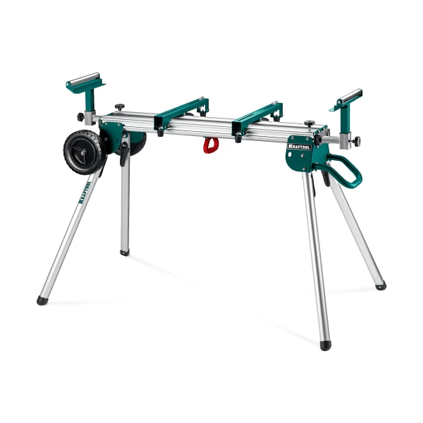 KRAFTOOL MSA-1200 U, (1120-2650)х765х970 мм, алюминиевый мобильный стол для торцовочных пил с ручкой и колесами (38782-2)