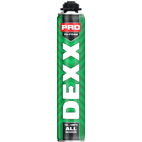 DEXX PRO, 750 мл, пистолетная, всесезонная, выход до 30 л, монтажная пена (41126)