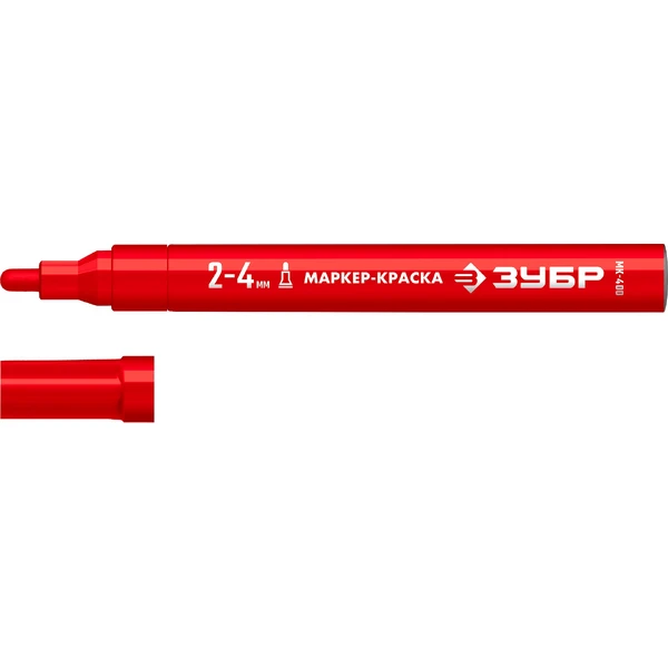 ЗУБР МК-400 красный, 2-4 мм маркер-краска (06325-3)