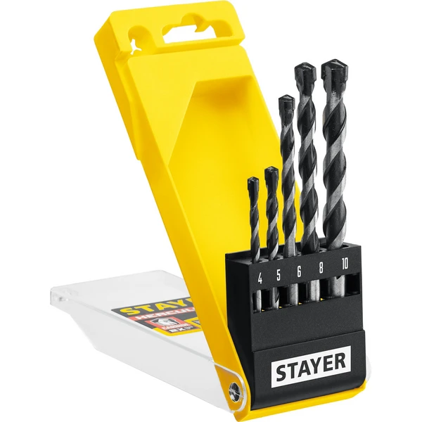 STAYER Hercules, 5 шт: d 4-5-6-8-10 мм, набор сверл по бетону, Professional (2915-H5)