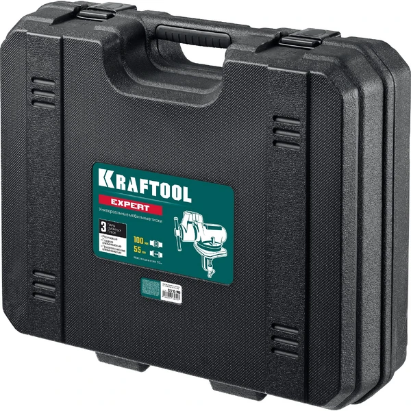 KRAFTOOL EXPERT 100 мм, в кейсе, универсальные мобильные тиски (32710-100) - фото 2