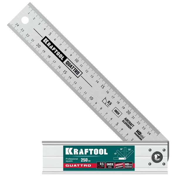 KRAFTOOL QUATTRO, 250 мм, 4 положения, складной столярный угольник (3444) - фото 7