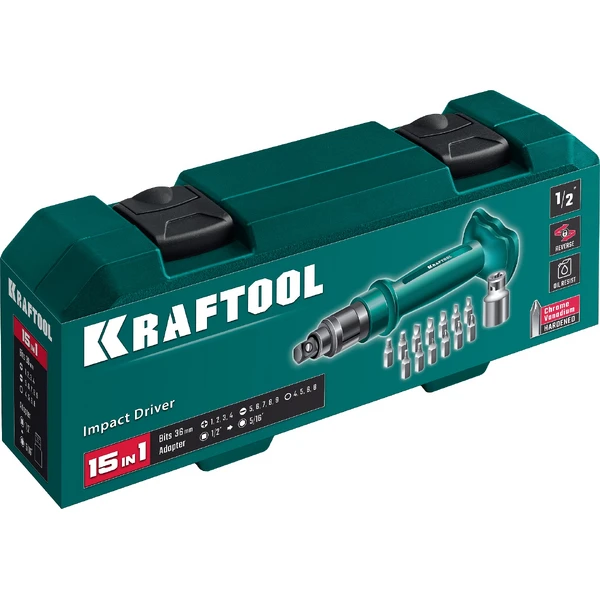 KRAFTOOL ID-15, 15 предм., ударно-поворотная отвертка (25550-Н10) - фото 2