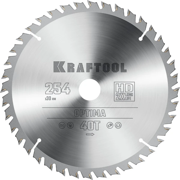 KRAFTOOL Optima, 350 х 30 мм, 54Т, пильный диск по дереву (36951-350-30) - Фото 10