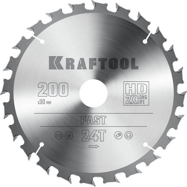 KRAFTOOL Fast, 200 х 32 мм, 24Т, пильный диск по дереву (36950-200-32) - Фото 12