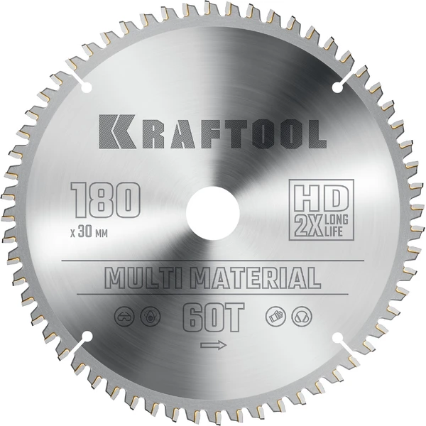 KRAFTOOL Multi Material, 200 х 32 мм, 60Т, пильный диск по алюминию (36953-200-32) - Фото 9