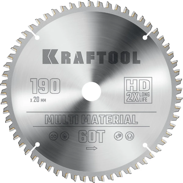KRAFTOOL Multi Material, 200 х 32 мм, 60Т, пильный диск по алюминию (36953-200-32) - Фото 10