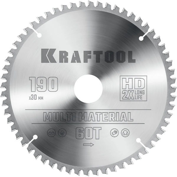 KRAFTOOL Multi Material, 200 х 32 мм, 60Т, пильный диск по алюминию (36953-200-32) - Фото 11