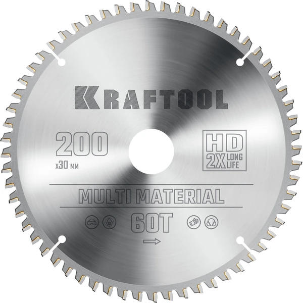 KRAFTOOL Multi Material, 200 х 32 мм, 60Т, пильный диск по алюминию (36953-200-32) - Фото 12