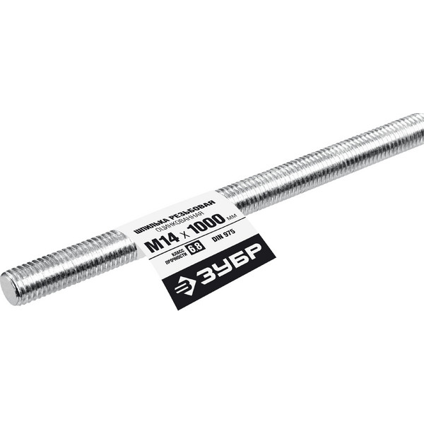 ЗУБР DIN 975, кл. пр. 6.8, М14 x 1000 мм, резьбовая шпилька, 1 шт, Профессионал (30336-14-1)