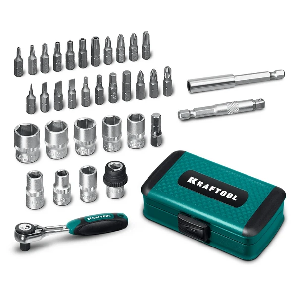 KRAFTOOL X-Drive 35, универсальный набор инструмента 1/4″ 35 предм. (27974)