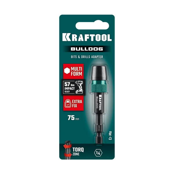 KRAFTOOL BULLDOG, 75 мм, адаптер с жесткой автоматической фиксацией для шуруповертов (26785-75) - фото 2