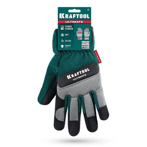 KRAFTOOL ULTIMATE р.XL (10), профессиональные комбинированные перчатки, работа с сенсорными экранами (11299-XL) - фото 2