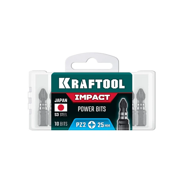 KRAFTOOL Impact PZ 2, 25 мм, 10 шт, ударные биты (26193-2-25-S10) - фото 2