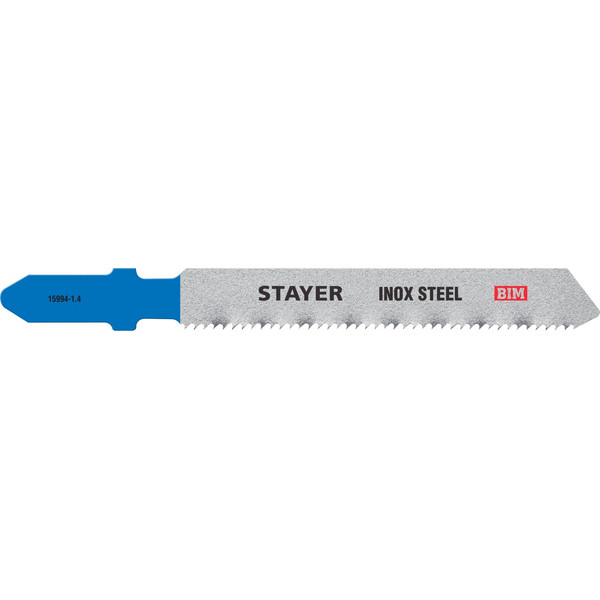STAYER T118AF, T-хвост., Bi-Metal, по металлу толщиной 1.5-3 мм, шаг зуба 1.4 мм, раб. длина 50 мм, 2 шт, полотна для лобзика (15994-1.4)