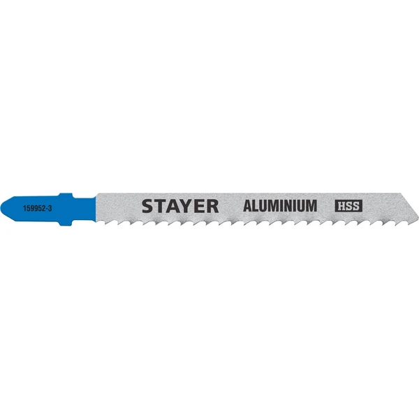 STAYER T127D, T-хвост., HSS сталь, по мягкому металлу толщиной 2-15 мм, шаг зуба 3 мм (8TPI), раб. длина 75 мм, 2 шт, полотна для лобзика (159952-3)