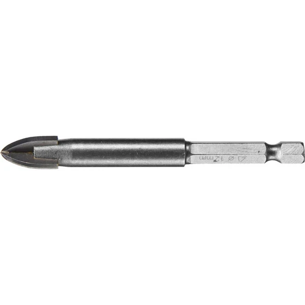 STAYER 12 мм, 4х кромка, HEX 1/4, Сверло по стеклу и кафелю (2985-12)