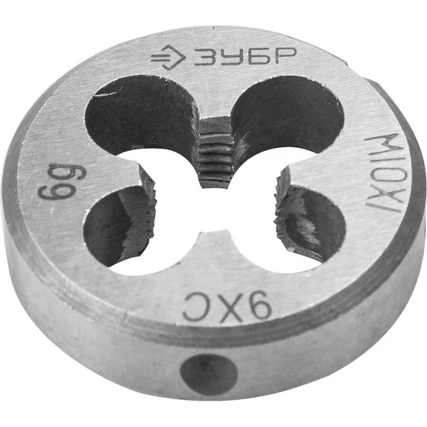 ЗУБР М10 x 1.0 мм, сталь 9ХС, плашка круглая ручная (4-28022-10-1.0)