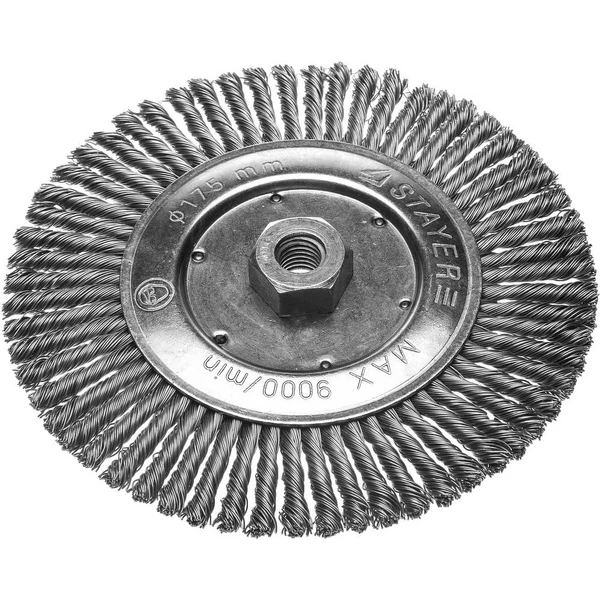 STAYER 175 мм, стальная проволока 0.5 мм, щетка дисковая для УШМ (35192-175)