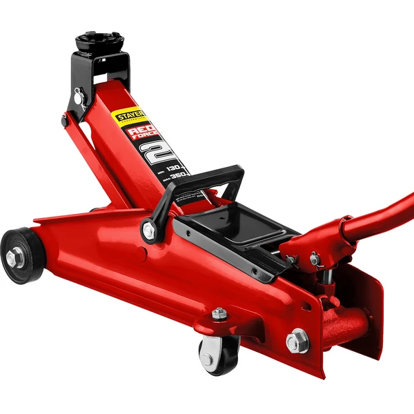 STAYER R-28 RED FORCE, 2 т, 130 - 350 мм, подкатной домкрат для легковых а/м, Professional (43153-2)