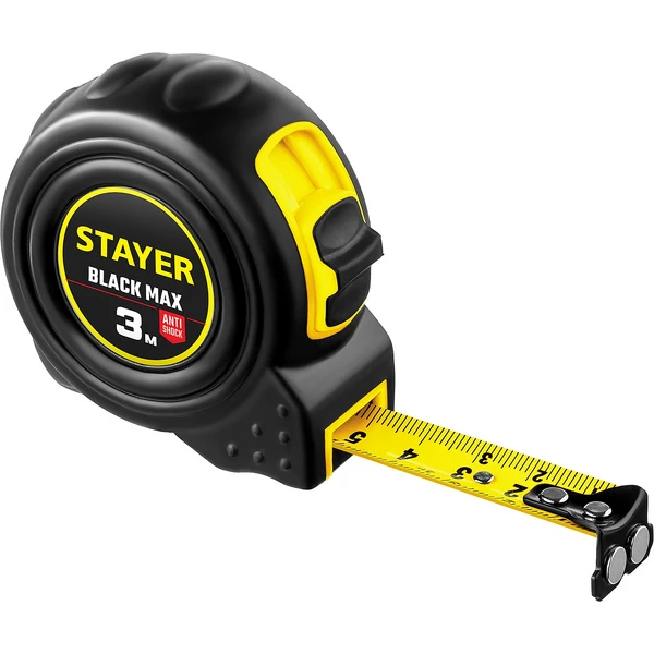STAYER BlackMax, 10 м х 25 мм, рулетка с двумя фиксаторами, Professional (3410-010) - Фото 4