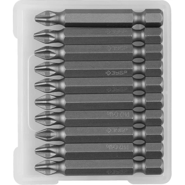 ЗУБР 10 шт, PH2, 50 мм, кованые биты (26001-2-50-10)