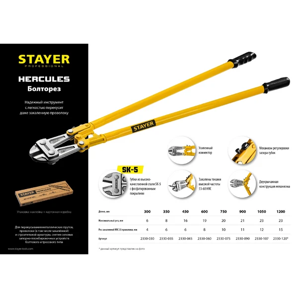 STAYER Hercules, 600 мм, болторез (2330-060) - фото 3