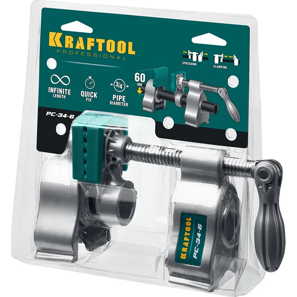 KRAFTOOL PC-34-6, 3/4″, трубная струбцина (32301-1) - фото 2