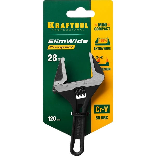 KRAFTOOL SlimWide Compact, 120/28 мм, разводной ключ (27266-15) - фото 2