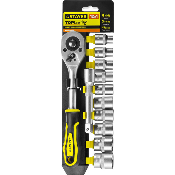 STAYER RSS 12L, 12 предм., (1/2″), набор торцовых головок (27750-H12)