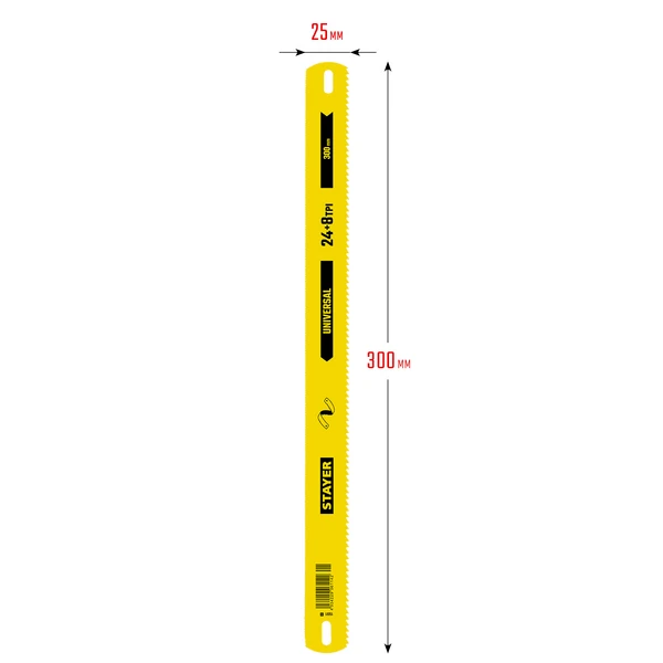 STAYER Universal, 8 + 24 TPI, 25 х 300 мм, 1 шт, коробка 50 шт, универсальное двустороннее широкое полотно по дереву и металлу (1591) - фото 7