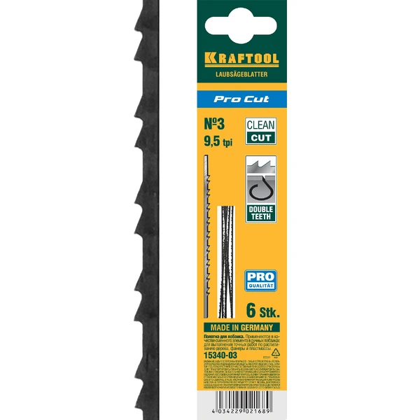 KRAFTOOL Pro Cut, 130 мм, 6 шт, полотна для лобзика (15340-03)